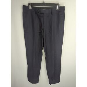 Emporio Armani‎ Women's Solid Mid Rise Straight Leg Dress Pants Navy Size Large